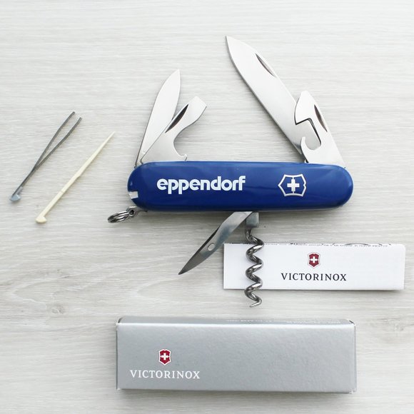 Exclusive Victorinox Spartan Eppendorf Blue Swiss Army Multitool Knife 6 Tools - Picture 1 of 11